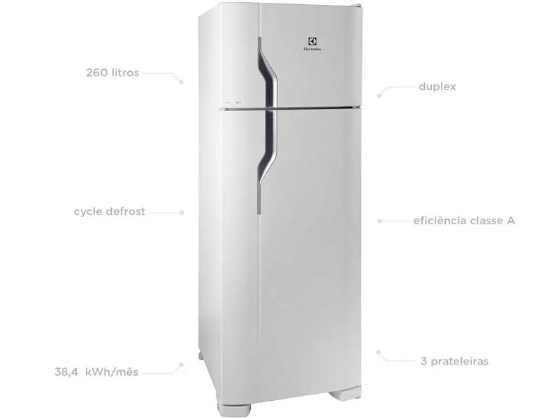 Refrigerador Electrolux Cycle Defrost Duplex Branco 260L DC35A - 220V