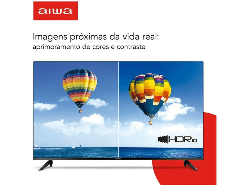 Smart TV 32” HD D-LED AIWA IPS Wi-Fi Bluetooth