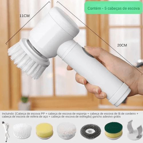 Escova de limpeza elétrica multifuncional sem fio - Compras Agil