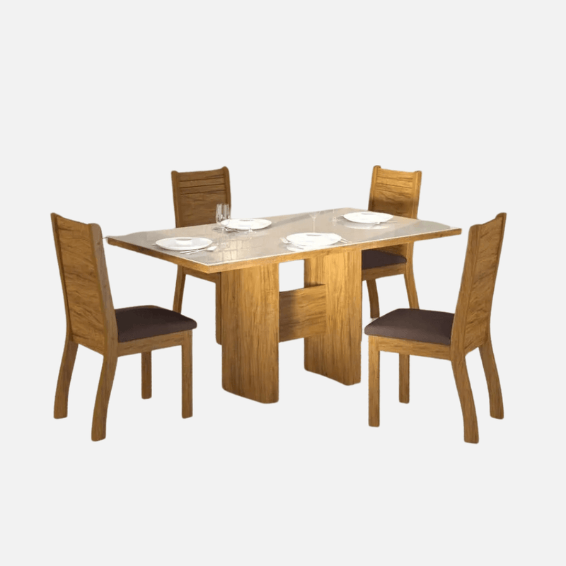 Conjunto Dining Retangular 4 Lugares - Sofisticação para sua Casa